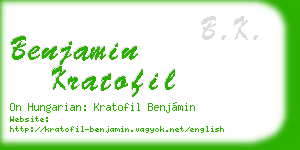 benjamin kratofil business card